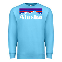 Ocean Blue alaska retro vintage mountains & outdoors wilderness state Premium Sweatshirt - linhVisuals