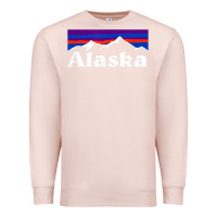 Pale Pink alaska retro vintage mountains & outdoors wilderness state Premium Sweatshirt - linhVisuals
