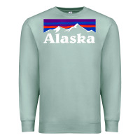 Seafoam alaska retro vintage mountains & outdoors wilderness state Premium Sweatshirt - linhVisuals