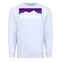 White alaska retro vintage mountains & outdoors wilderness state Premium Sweatshirt - linhVisuals