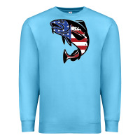 Ocean Blue american cod fish design fishing lover fisherman usa premium Premium Sweatshirt - linhVisuals