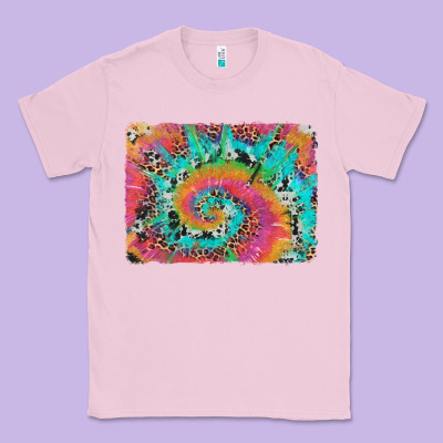 Tie Dye Leopard Cowhide Glitter Background Classic Tee Designed By Artiststas
