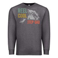 Charcoal Heather mens reel cool step dad fishing funny fathers day Premium Sweatshirt - linhVisuals