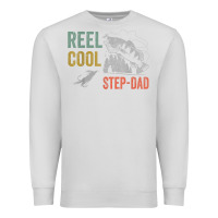 Dove Grey mens reel cool step dad fishing funny fathers day Premium Sweatshirt - linhVisuals
