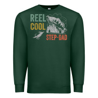 Sports Green mens reel cool step dad fishing funny fathers day Premium Sweatshirt - linhVisuals