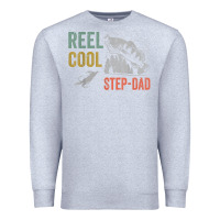 Heather Grey mens reel cool step dad fishing funny fathers day Premium Sweatshirt - linhVisuals