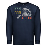 Navy mens reel cool step dad fishing funny fathers day Premium Sweatshirt - linhVisuals