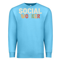 Ocean Blue Social Worker Job Occupation Funny Birthday Premium Sweatshirt - linhVisuals