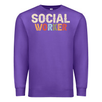 Purple Social Worker Job Occupation Funny Birthday Premium Sweatshirt - linhVisuals