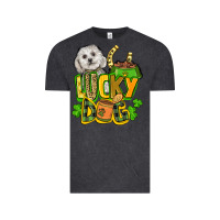 Vintage Black lucky dog St. Patrick's Vintage Tee - FaDigitalArtStudio