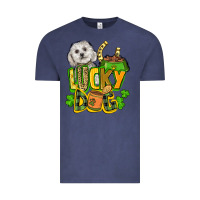 Vintage Denim lucky dog St. Patrick's Vintage Tee - FaDigitalArtStudio