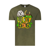 Vintage Olive lucky dog St. Patrick's Vintage Tee - FaDigitalArtStudio
