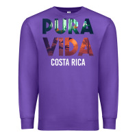 Purple costa rica pura vida toucan tropical surf beach vibes tank top Premium Sweatshirt - linhVisuals