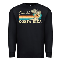 Black costa rica retro beach vacation costa rica souvenir beach t shirt Premium Sweatshirt - linhVisuals