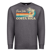 Charcoal Heather costa rica retro beach vacation costa rica souvenir beach t shirt Premium Sweatshirt - linhVisuals