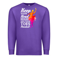 Purple ballet dancer keep head high toes pointed ballerina teacher Premium Sweatshirt - linhVisuals