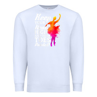 White ballet dancer keep head high toes pointed ballerina teacher Premium Sweatshirt - linhVisuals