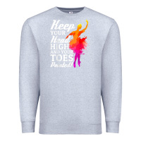 Heather Grey ballet dancer keep head high toes pointed ballerina teacher Premium Sweatshirt - linhVisuals