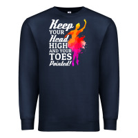 Navy ballet dancer keep head high toes pointed ballerina teacher Premium Sweatshirt - linhVisuals