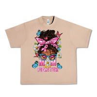Burro Mom Is A Fighter And Afro Messy Bun Mom Urban Heavy Tee - BundleAndBundleShop