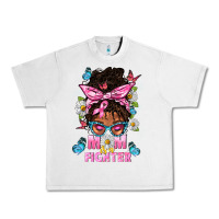 Lunar Rock Mom Is A Fighter And Afro Messy Bun Mom Urban Heavy Tee - BundleAndBundleShop