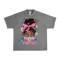 Tornado Mom Is A Fighter And Afro Messy Bun Mom Urban Heavy Tee - BundleAndBundleShop
