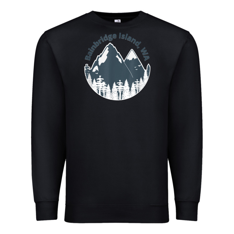 Bainbridge Island Wa Mountains Hiking Climbing Camping Premium Sweatshirt by linhVisuals | Teevron