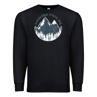 Black bainbridge island wa mountains hiking climbing camping Premium Sweatshirt - linhVisuals