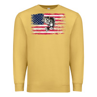 Antique Gold bass fishing distressed american flag essential Premium Sweatshirt - linhVisuals