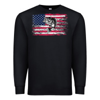 Black bass fishing distressed american flag essential Premium Sweatshirt - linhVisuals