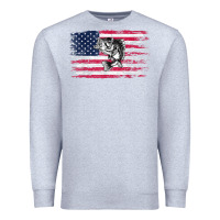 Heather Grey bass fishing distressed american flag essential Premium Sweatshirt - linhVisuals