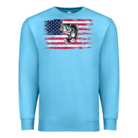 Bass Fishing Distressed American Flag Essential Premium Sweatshirt | Teevron