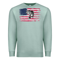 Seafoam bass fishing distressed american flag essential Premium Sweatshirt - linhVisuals