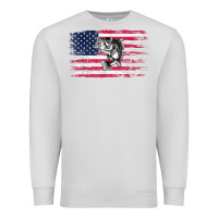 Dove Grey bass fishing distressed american flag essential Premium Sweatshirt - linhVisuals
