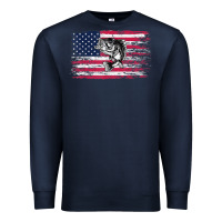 Navy bass fishing distressed american flag essential Premium Sweatshirt - linhVisuals