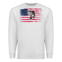Oatmeal Heather bass fishing distressed american flag essential Premium Sweatshirt - linhVisuals