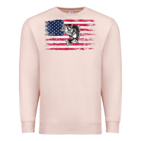 Pale Pink bass fishing distressed american flag essential Premium Sweatshirt - linhVisuals