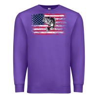 Purple bass fishing distressed american flag essential Premium Sweatshirt - linhVisuals
