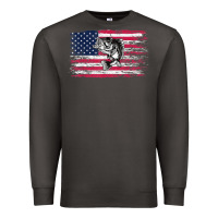 Smoke bass fishing distressed american flag essential Premium Sweatshirt - linhVisuals