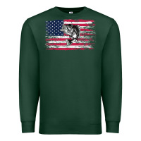Sports Green bass fishing distressed american flag essential Premium Sweatshirt - linhVisuals