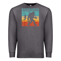 Charcoal Heather bassquatch! funny bigfoot fishing outdoor retro Premium Sweatshirt - linhVisuals