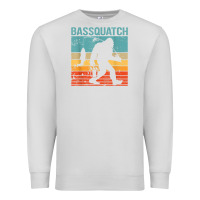 Dove Grey bassquatch! funny bigfoot fishing outdoor retro Premium Sweatshirt - linhVisuals