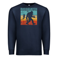 Navy bassquatch! funny bigfoot fishing outdoor retro Premium Sweatshirt - linhVisuals