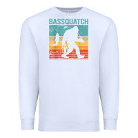 White bassquatch! funny bigfoot fishing outdoor retro Premium Sweatshirt - linhVisuals
