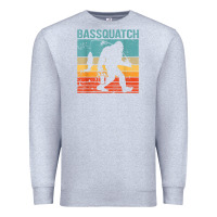 Heather Grey bassquatch! funny bigfoot fishing outdoor retro Premium Sweatshirt - linhVisuals