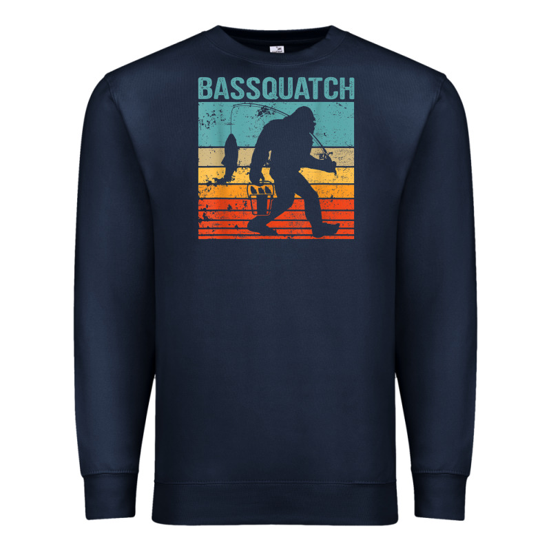 Bassquatch! Funny Bigfoot Fishing Outdoor Retro Premium Sweatshirt by linhVisuals | Teevron