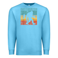 Ocean Blue bassquatch! funny bigfoot fishing outdoor retro Premium Sweatshirt - linhVisuals
