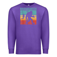 Purple bassquatch! funny bigfoot fishing outdoor retro Premium Sweatshirt - linhVisuals