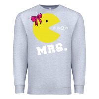 Heather Grey Mrs Pacman Premium Sweatshirt - linhVisuals