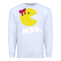 White Mrs Pacman Premium Sweatshirt - linhVisuals